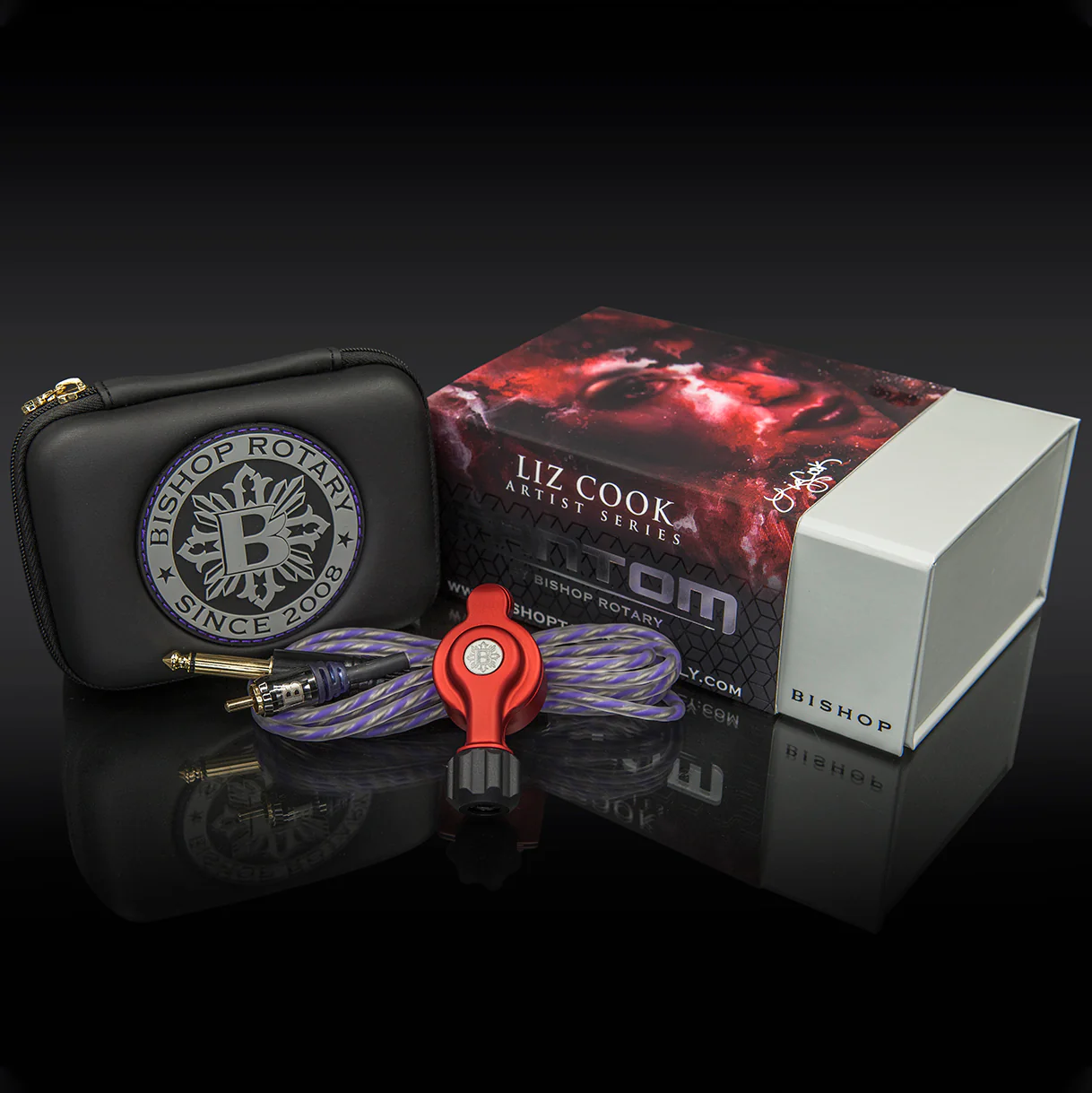 Liz Cook x Bishop Fantom Rotary Tattoo Machine (Fantom Artist Series - Matte Red) - Image 2