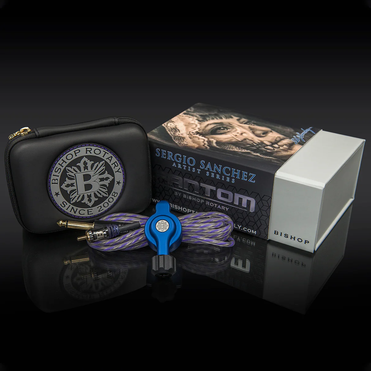 Sergio Sanchez x Bishop Fantom Rotary Tattoo Machine (Fantom Artist Series - Matte Blue) - Image 3