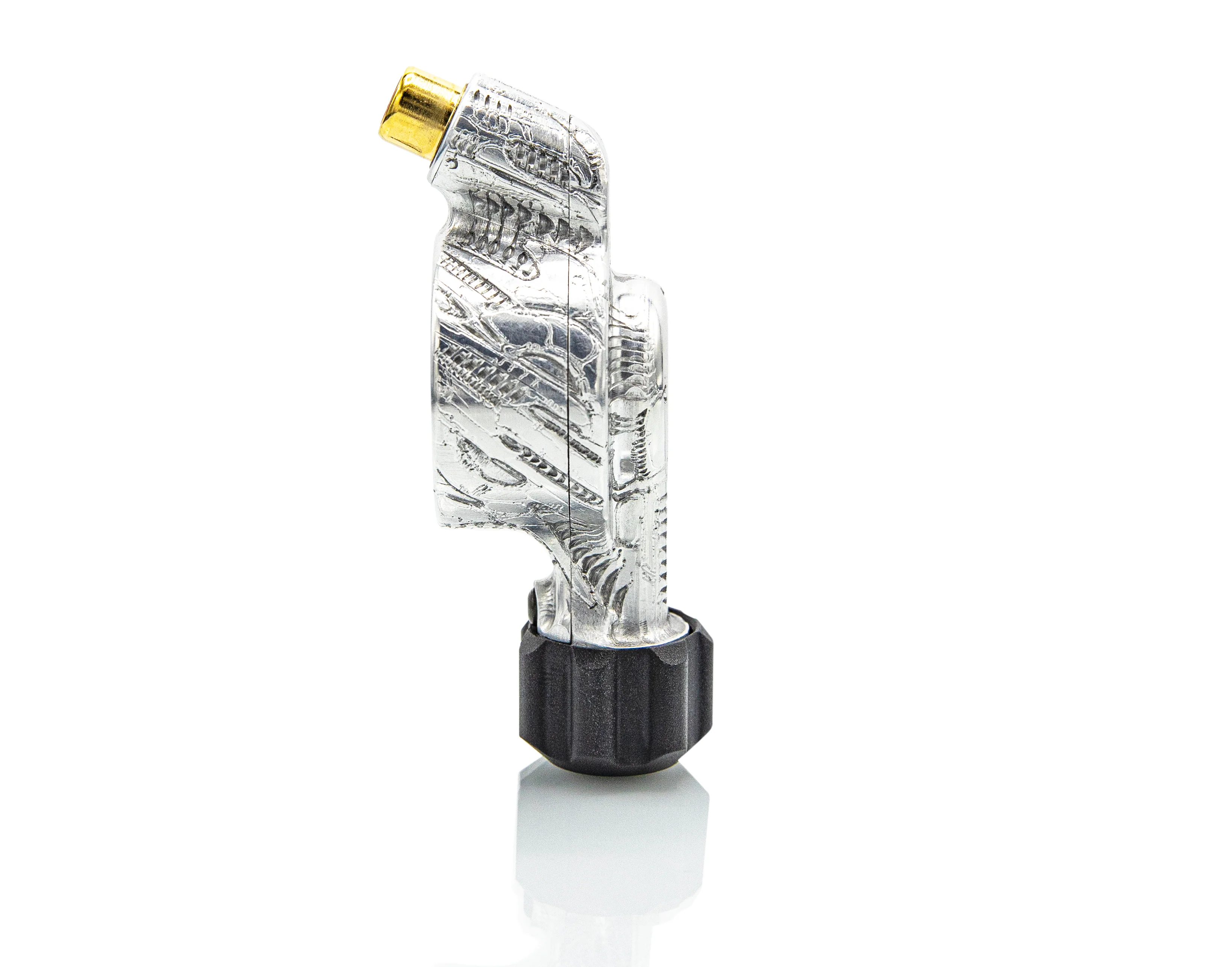 Fantom Platinum Silver Bio-Mech — Hand-Engraved Bishop Rotary Tattoo Machine - Image 3