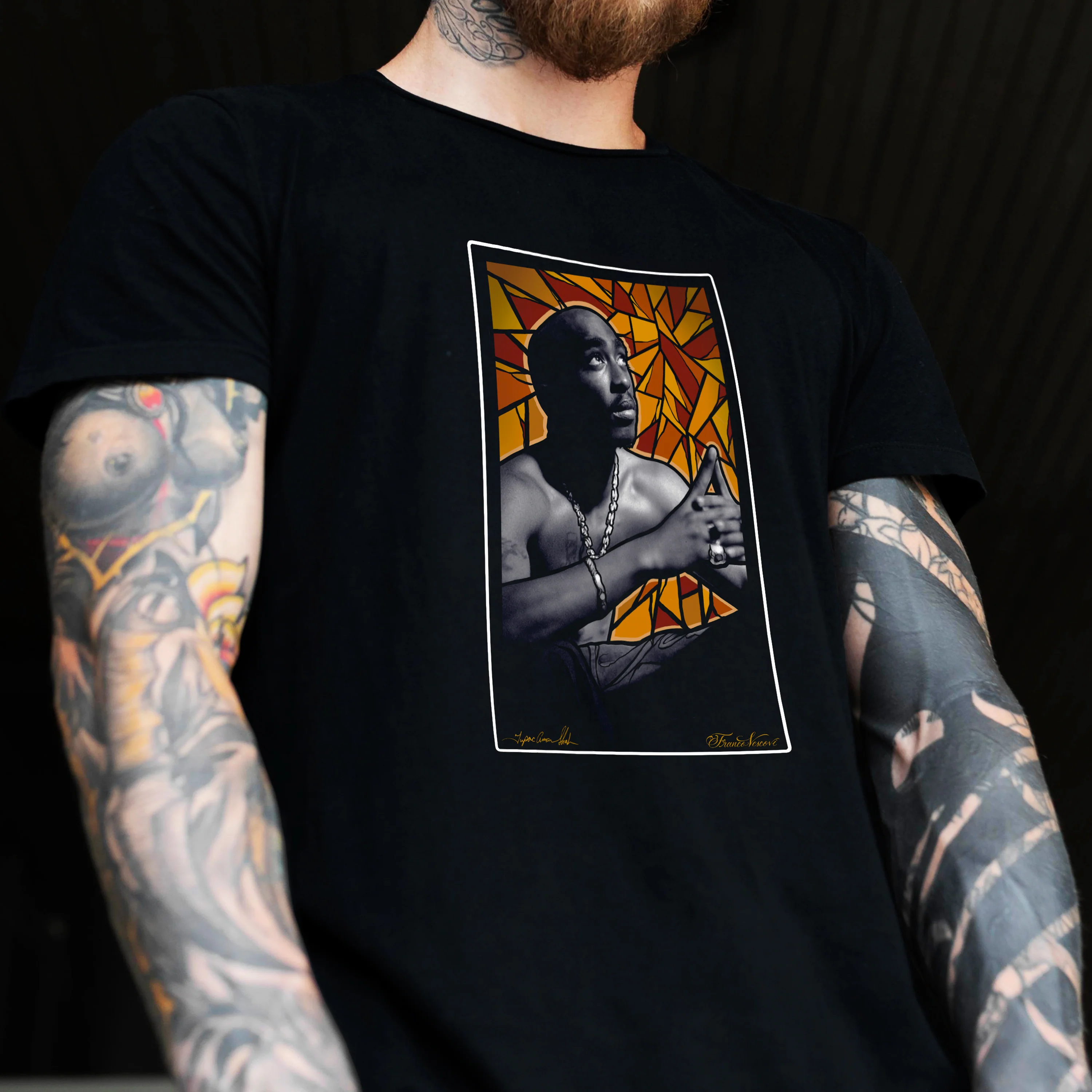 Tupac x Bishop Black T-Shirt - Image 4