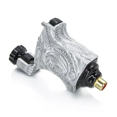 V6 Platinum Silver Bio-Mech — Hand-Engraved Bishop Rotary Tattoo Machine - Image 2
