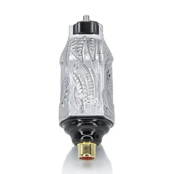 V6 Platinum Silver Bio-Mech — Hand-Engraved Bishop Rotary Tattoo Machine - Image 5