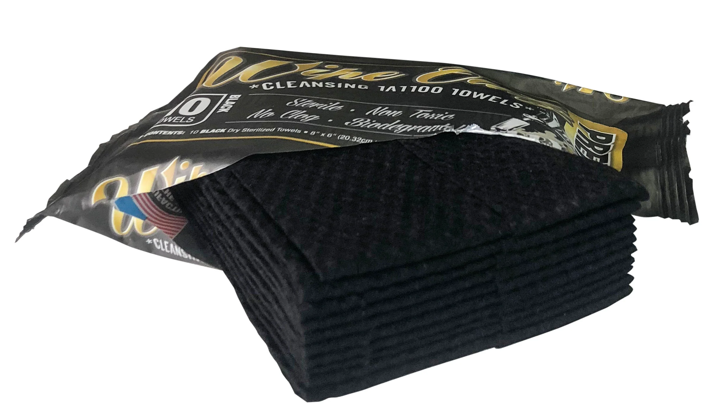 Wipe Outz⢠Dry-Black Sterilized Tattoo Towels 10 Count Pack - Image 2